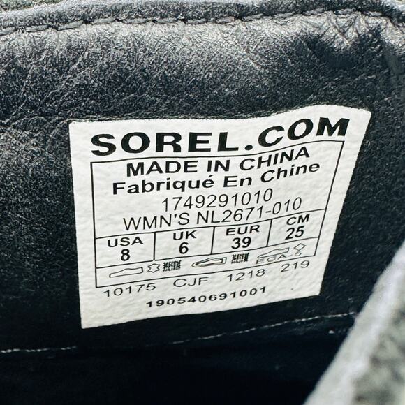 Sorel Women's Emelie Chelsea Black Waterproof Leather Ankle Boots Size 8 - Picture 11 of 11